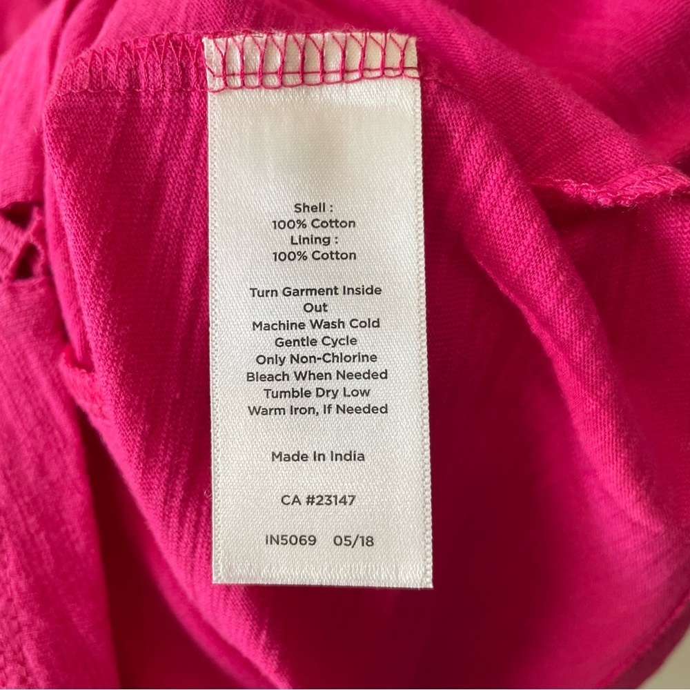 Talbots Fuchsia Pink Cotton Short Sleeve T-Shirt w/ Front Detail Size XL - Picture 5 of 12